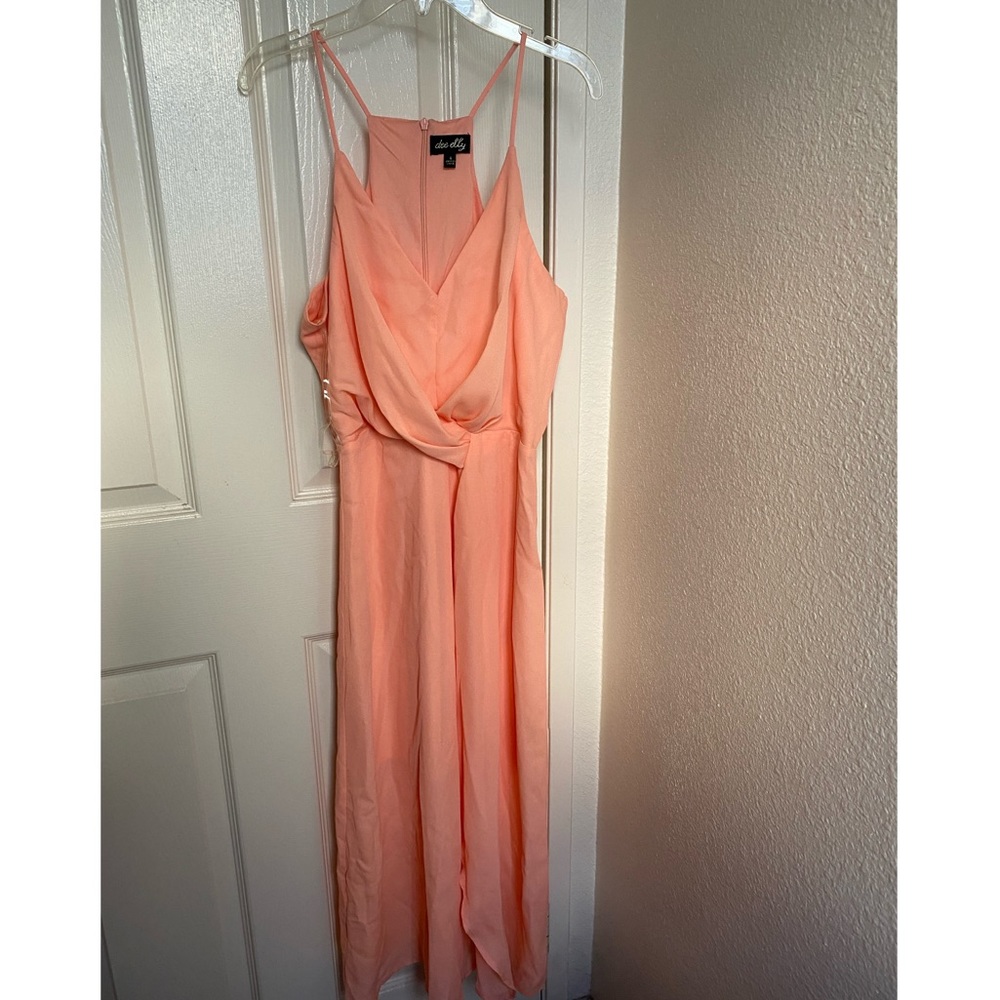 NWOT Dee Elly Light Pink Dress with Front Slit